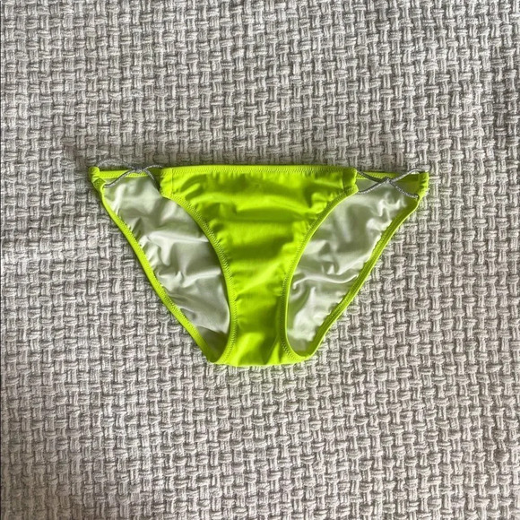 YELLOW Silver Victoria’s Secret Bikini Bottoms Size Small - Picture 2 of 6